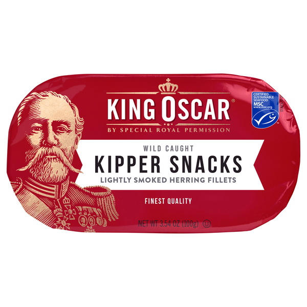 King Oscar Wild Caught Kipper Snacks Lightly Smoked Herring Fillets
