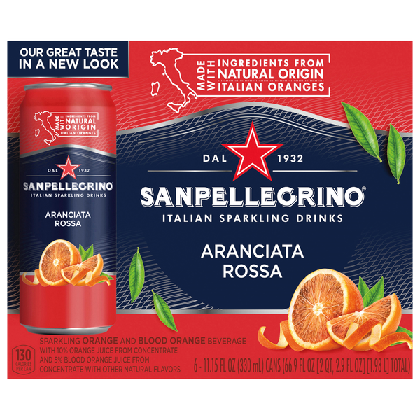 San Pellegrino Aranciata Rossa Sparkling Blood Orange Beverage - 6 pk