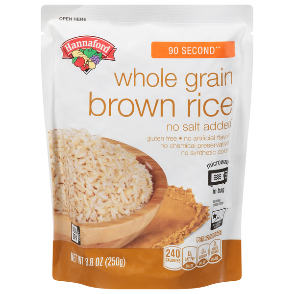 Hannaford 90 Second Microwave No Salt Added Whole Grain Brown Rice