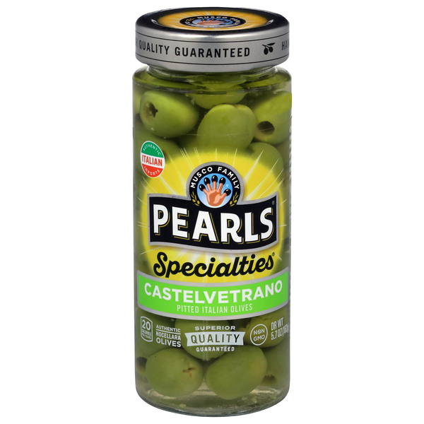 Pearls Specialties Italian Pitted Castelvetrano Olives