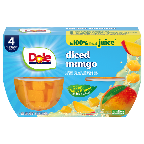Dole Diced Mango in 100% Fruit Juice - 4 ct