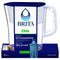 Brita Denali White Water Pitcher with Elite Filter 6 Cup
