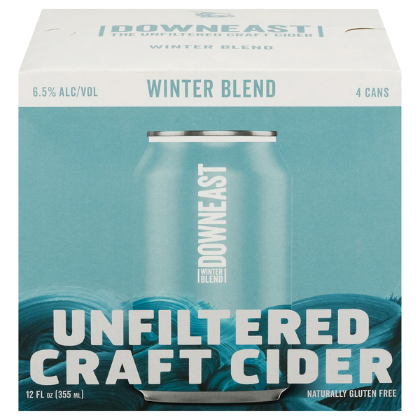 Downeast Unfiltered Craft Cider Original Blend - 4 pk