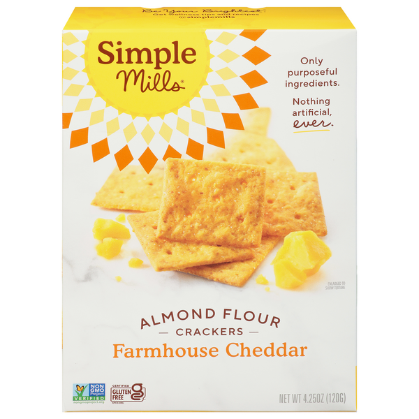 Save on Simple Mills Almond Flour Crackers Farmhouse Cheddar Gluten