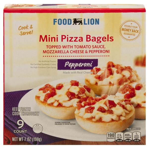 Food Lion Pepperoni Mini Pizza Bagels - 9 ct Frozen