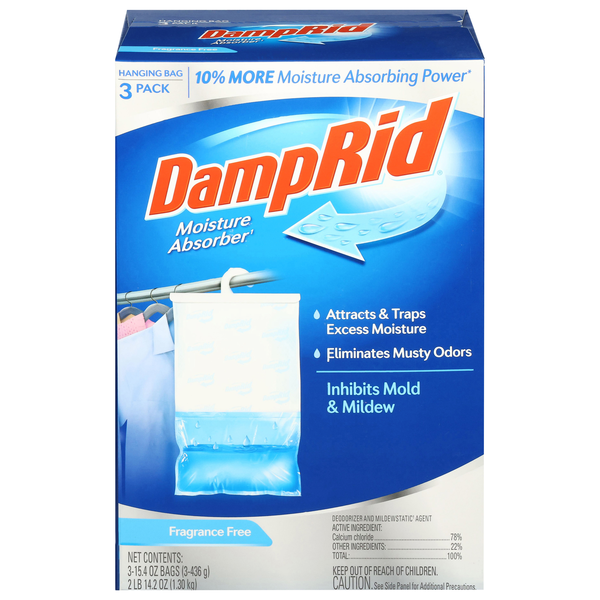 DampRid Fragrance Free Moisture Absorber Bags - 3 ct