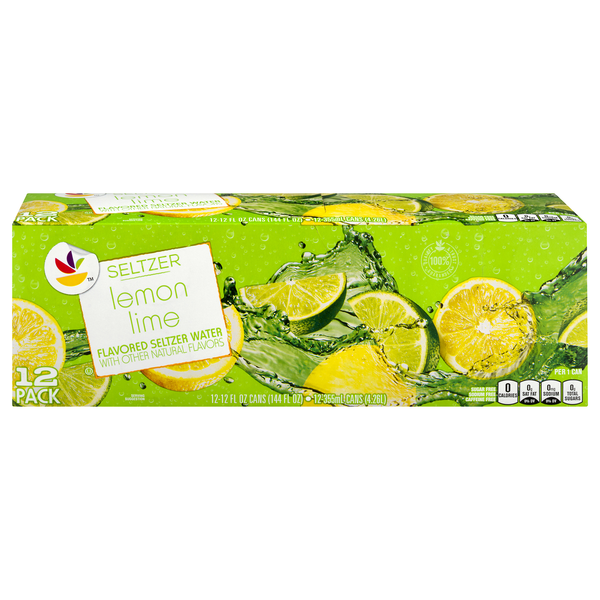 Stop & Shop Lemon Lime Seltzer Water - 12 pk