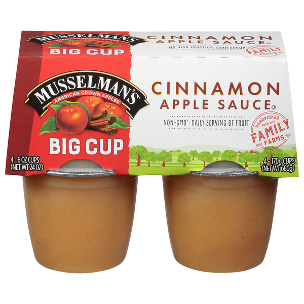 Musselman's Cinnamon Applesauce Big Cups - 4 ct