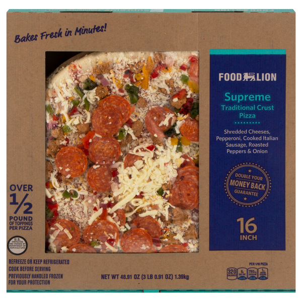 Save on Food Lion Pizza Supreme Traditional Crust 16 Inch Order Online