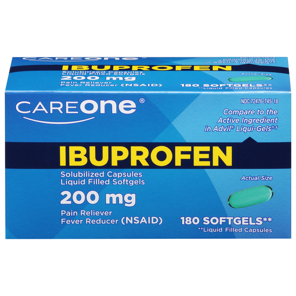 CareOne Ibuprofen Pain Relief 200 mg Softgels