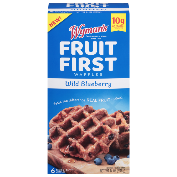 Wyman's Fruit First Wild Blueberry Waffles - 6 ct