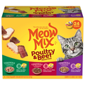 Meow Mix Poultry & Beef Favorites Variety Pack Adult Wet Cat Food - 24 ct