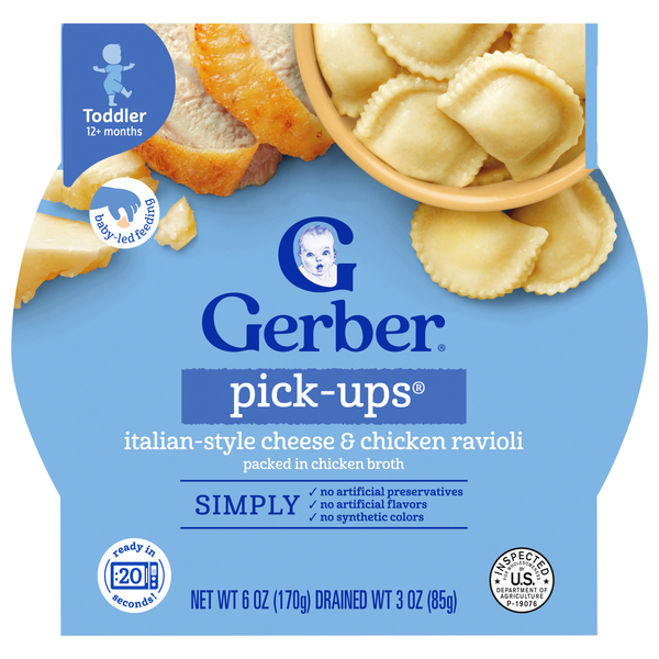 Gerber Mealtime Toddler Simply Pick-Ups Italian Cheese & Chicken Ravioli