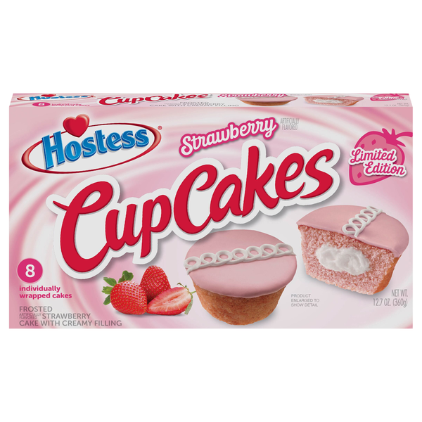 Hostess Limited Edition Strawberry Cupcakes - 8 ct