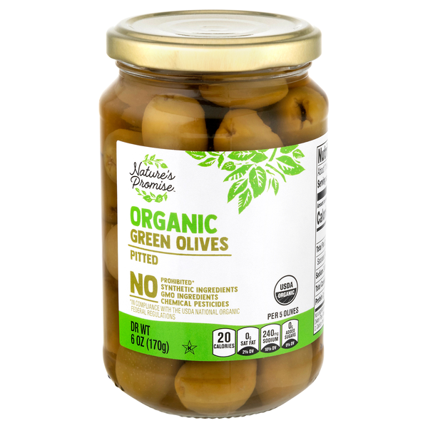 Nature's Promise Organic Green Pitted Olives