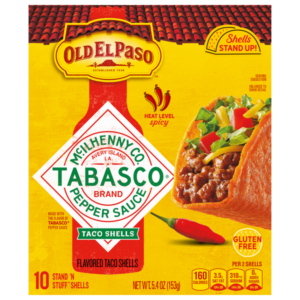 Old El Paso Spicy Tabasco Stand 'N Stuff Shells - 10 ct
