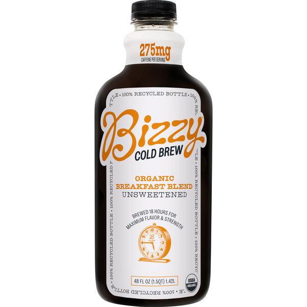 Bizzy Organic Breakfast Blend Unsweetened Cold Brew Coffee Refrigerated