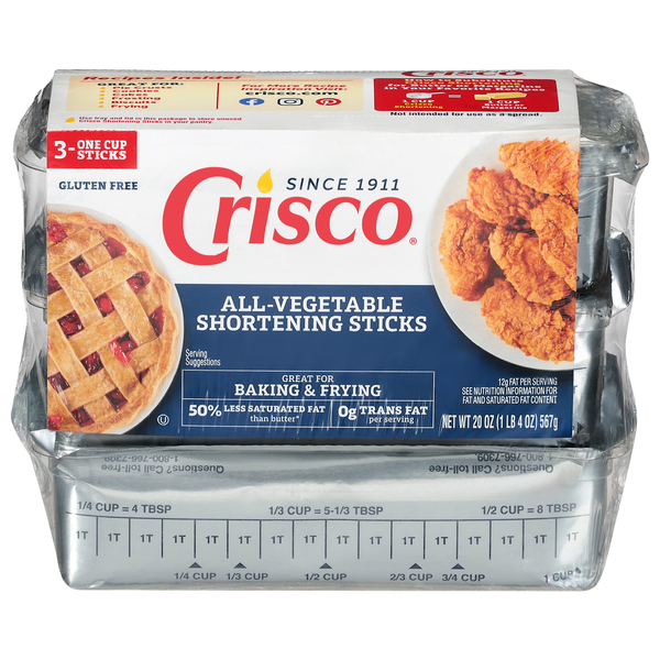 Crisco All-Vegetable Shortening Sticks - 3 ct