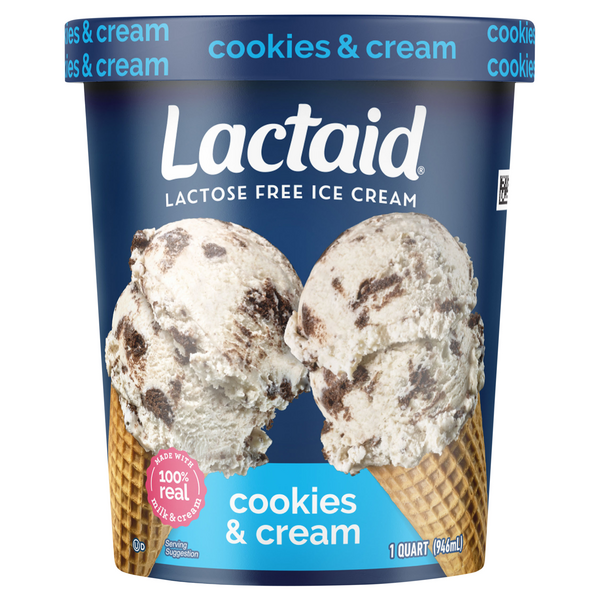 Lactaid Lactose Free Cookies & Cream Ice Cream