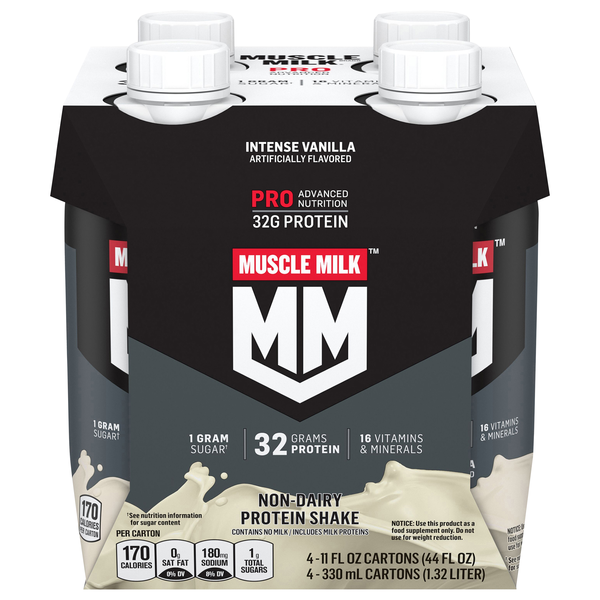 Muscle Milk PRO Intense Vanilla 32g Non-Dairy Protein Shakes - 4 pk