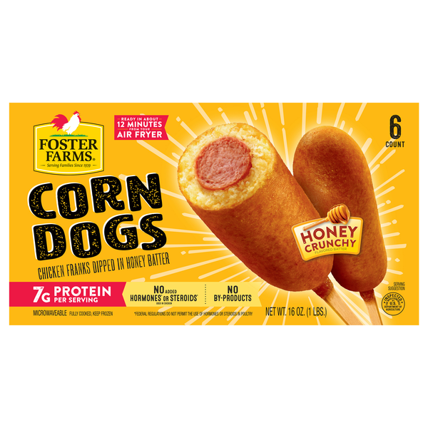 Foster Farms Honey Crunchy Corn Dogs - 6 ct