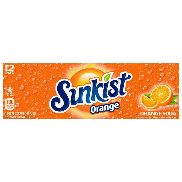 Sunkist Orange Soda - 12 pk