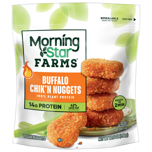 MorningStar Farms Plant-Based Vegan Veggie Buffalo Wings Frozen