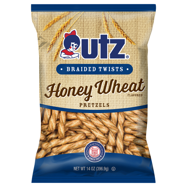 Utz Honey Wheat Flavored Braided Twists Pretzels