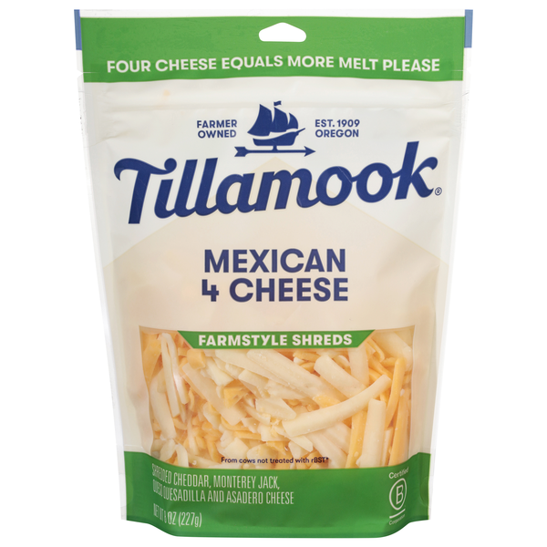 Tillamook Farmstyle Shredded Mexican 4 Cheese Blend