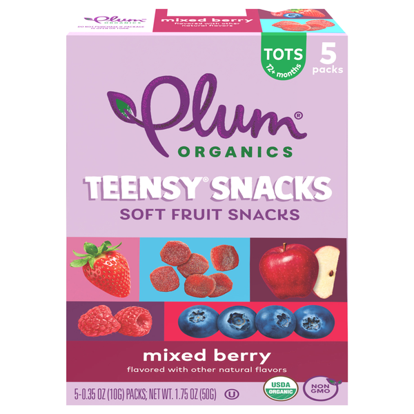 Plum Organics Tots Teensy Berry Fruit Snacks - 5 ct