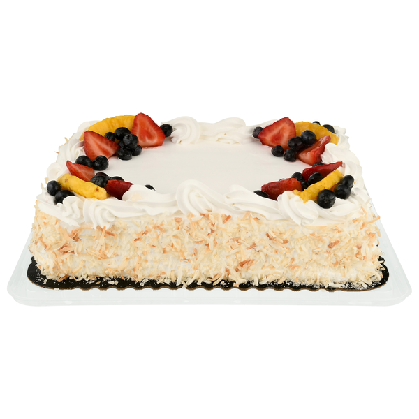 Giant Bakery Partial Fruit Tres Leches with Coconut Cake 1/4 Sheet