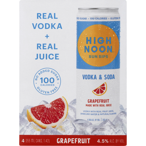 High Noon Sun Sips Grapefruit Vodka & Soda - 4 pk
