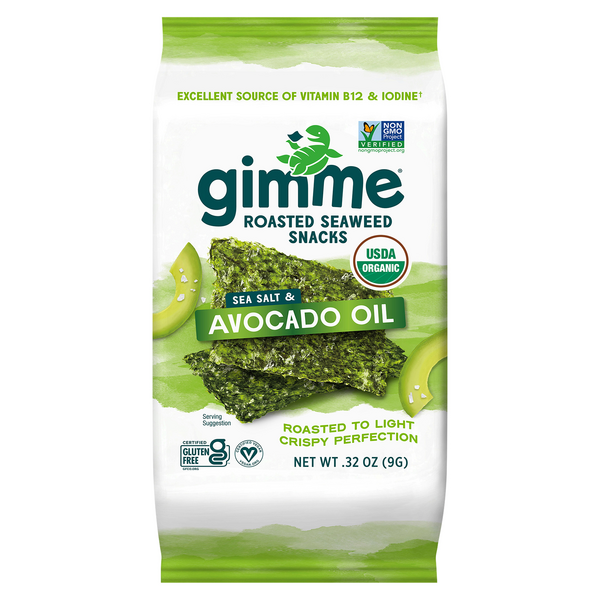 gimMe Roasted Seaweed Snacks Roasted Sea Salt & Avocado Oil