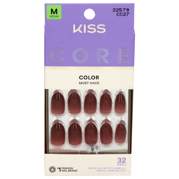 Kiss Core Magnetic Nails Medium Length Pinot Noir