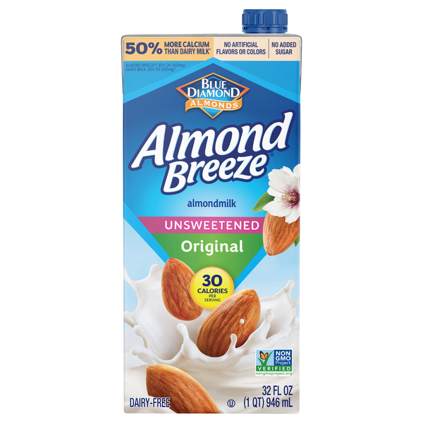 Almond Breeze Unsweetened Original Almondmilk Unrefrigerated