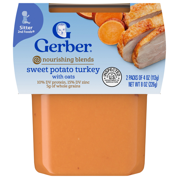 Gerber Mealtime 2nd Baby Food Sweet Potato Turkey - 2 ct
