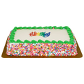 Our Brand Bakery Happy Birthday Golden Cake w/Green Border 1/4 Sheet