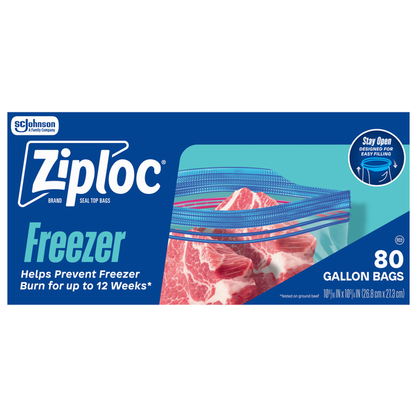 Ziploc Stay Open Gallon Freezer Bags