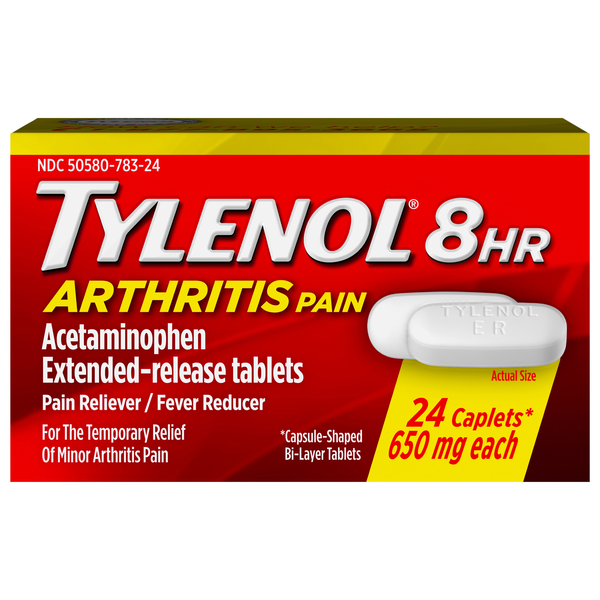 Tylenol 8 HR Arthritis Pain Relief Acetaminophen 650 mg Caplets