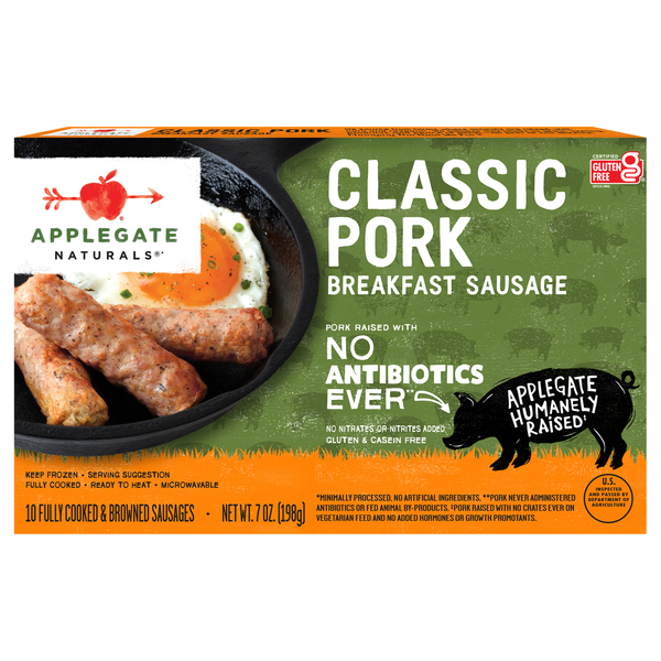 Applegate Naturals Classic Pork Breakfast Sausage Links - 10 ct Frozen