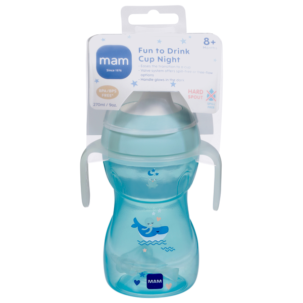 MAM 8 oz Fun To Drink Cup with Glow in the Dark Handle 8+m