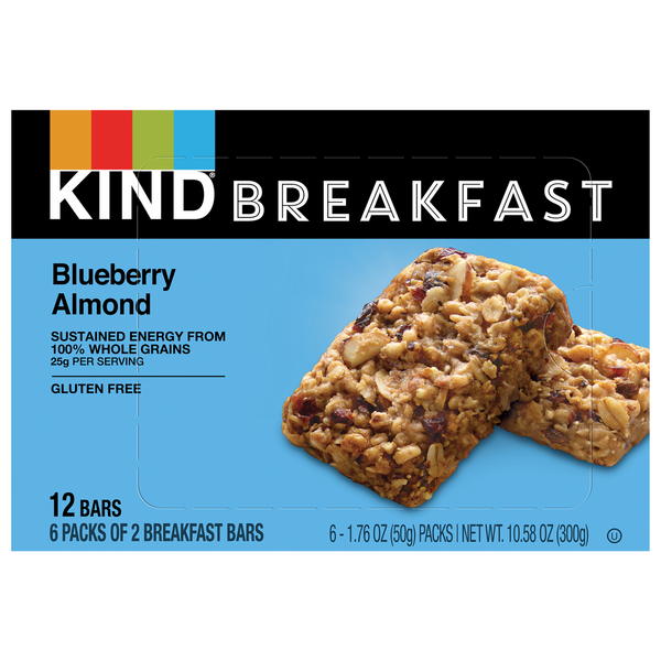 KIND Gluten Free Blueberry Almond Breakfast Bars - 6 ct