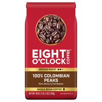Eight O'Clock 100% Colombian Peaks Medium Roast Whole Bean Coffee