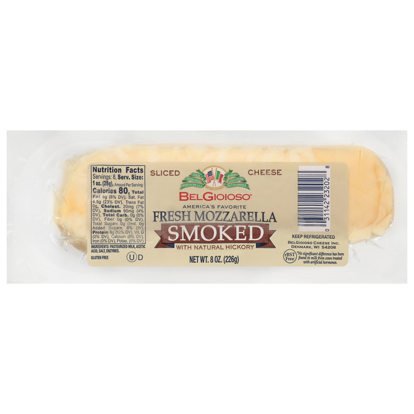 BelGioioso Smoked Fresh Mozzarella Cheese Log Pre-Sliced