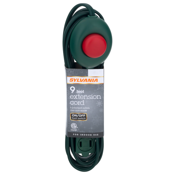 Save on Sylvania Indoor Extension Cord Green with On/Off Foot Switch 9