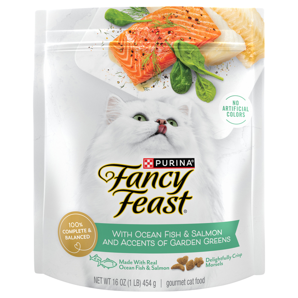 Fancy Feast Ocean Fish & Salmon w/Garden Greens Gourmet Adult Dry Cat Food