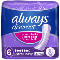 Always Discreet Bladder Leak Pads Extra Heavy Long