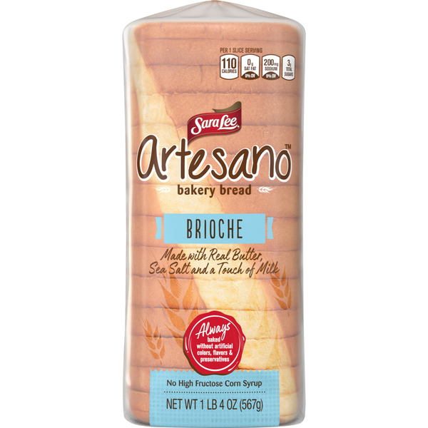 Sara Lee Artesano Brioche Bread Sliced