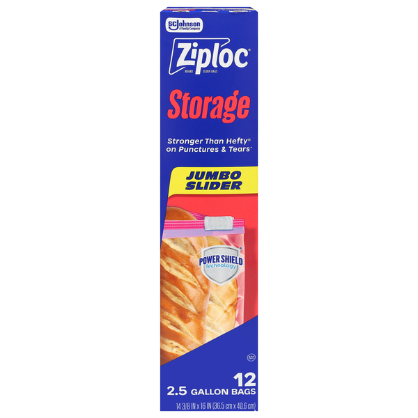 Ziploc Jumbo Slider 2.5 Gallon Food Storage Bags