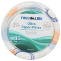 Food Lion Ultra Paper Plates Cut Resistant Soak Proof 8.5 Inch